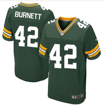 Nike Green Bay Packers #42 Morgan Burnett Green Team Color Mens 