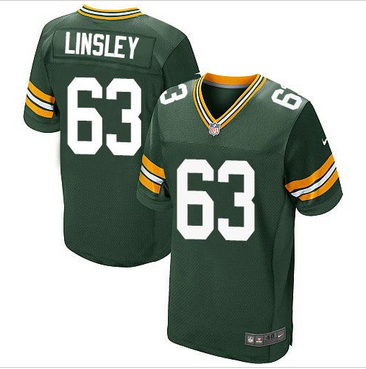 Nike Green Bay Packers #63 Corey Linsley Green Team Color Mens S
