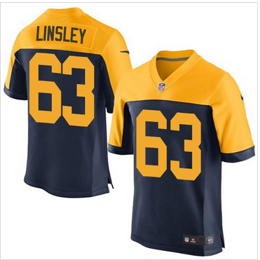 Nike Green Bay Packers #63 Corey Linsley Navy Blue Alternate Men