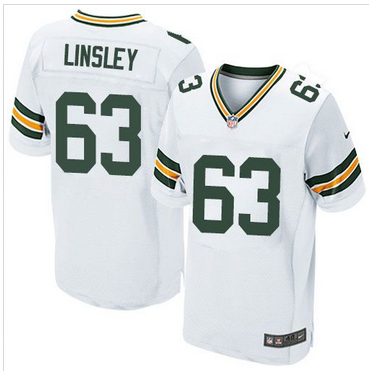 Nike Green Bay Packers #63 Corey Linsley White Mens Stitched NFL Elite Jersey