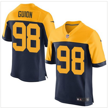 Nike Green Bay Packers #98 Letroy Guion Navy Blue Alternate Mens Stitched NFL New Elite Jersey