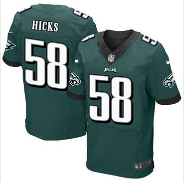 Nike Philadelphia Eagles #58 Jordan Hicks Midnight Green Team Color Mens Stitched NFL New Elite Jers