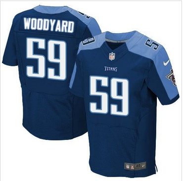 Nike Tennessee Titans #59 Wesley Woodyard Navy Blue Alternate Mens Stitched NFL Elite Jersey