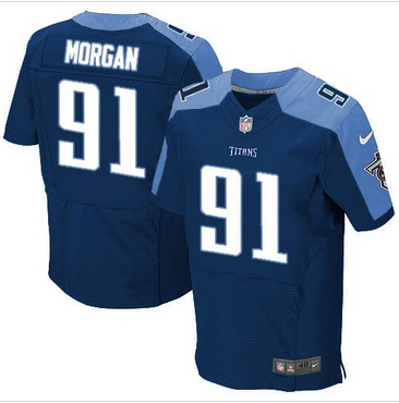 Nike Tennessee Titans #91 Derrick Morgan Navy Blue Alternate Mens Stitched NFL Elite Jersey