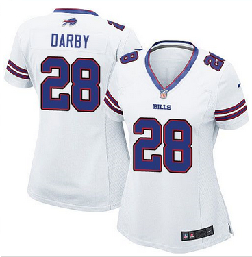 Women Nike Bills #28 Ronald Darby White Stitched NFL Elite Jerse