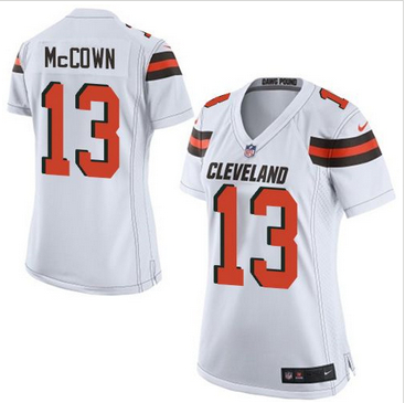 Women Nike Browns #13 Josh McCown White Stitched NFL New Elite J