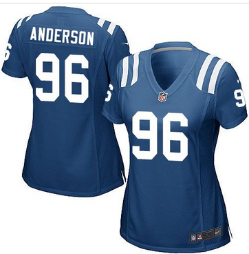 Women Nike Colts #96 Henry Anderson Royal Blue Team Color Stitch
