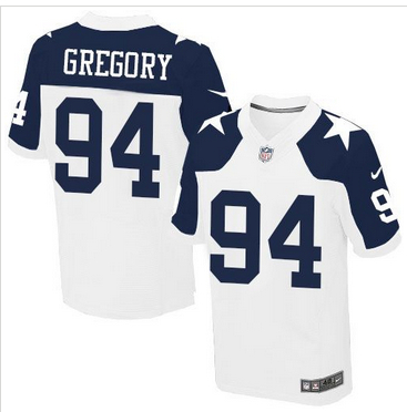 Nike Dallas Cowboys #94 Randy Gregory White Thanksgiving Throwback Mens Stitched NFL Elite Jersey