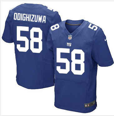 Nike New York Giants #58 Owa Odighizuwa Royal Blue Team Color Mens Stitched NFL Elite Jersey