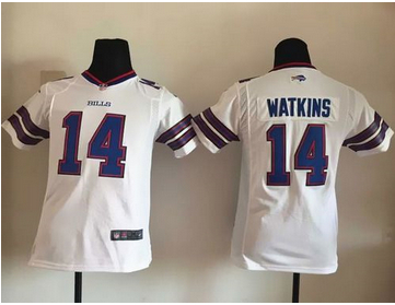 Youth Nike Bills #14 Sammy Watkins White Stitched NFL New Elite Jersey