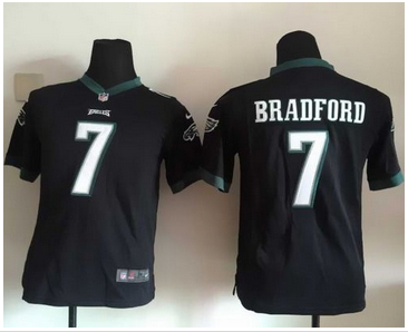 Youth Nike Eagles #7 Sam Bradford Black Alternate Stitched NFL New Elite Jersey