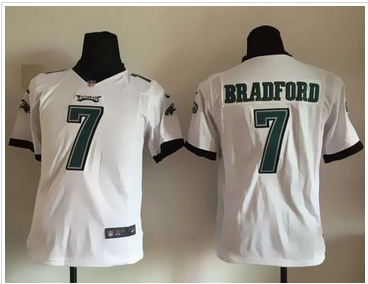 Youth Nike Eagles #7 Sam Bradford White Stitched NFL New Elite Jersey