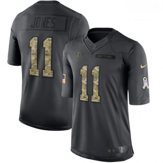 Men Nike Atlanta Falcons 11 Julio Jones Limited Black 2016 Salute to Service NFL Jersey