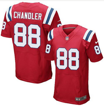 Nike New England Patriots #88 Scott Chandler Red Alternate Mens Stitched NFL Elite Jersey