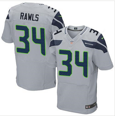 Nike Seattle Seahawks #34 Thomas Rawls Grey Alternate Mens Stitched NFL Elite Jersey