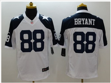 Nike Dallas Cowboys #88 Dez Bryant White Thanksgiving Throwback Mens Stitched NFL Limited Jersey