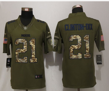 Nike Green Bay Packers #21 Ha Ha Clinton-Dix Green Salute To Service Limited Jersey