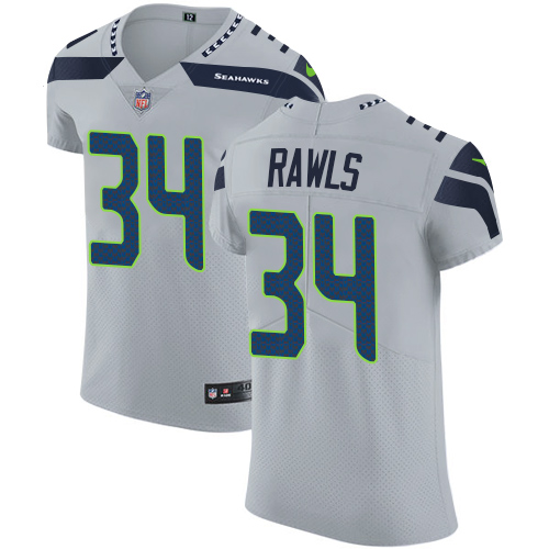 Nike Seahawks #34 Thomas Rawls Grey Alternate Mens Stitched NFL Vapor Untouchable Elite Jersey