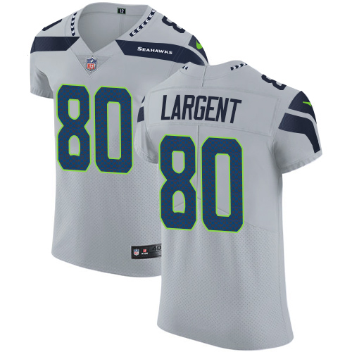 Nike Seahawks #80 Steve Largent Grey Alternate Mens Stitched NFL Vapor Untouchable Elite Jersey