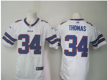 Nike Buffalo Bills #34 Thurman Thomas White Men 27s Stitched NFL New Elite Jersey