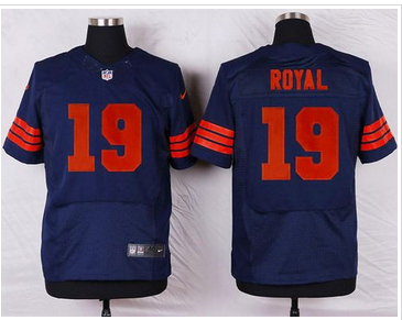 Nike Chicago Bears #19 Eddie Royal Navy Blue 1940s Throwback Men 27s Stitched NFL Elite Jersey