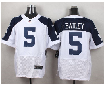 Nike Dallas Cowboys #5 Dan Bailey White Thanksgiving Throwback Men 27s Stitched NFL Elite Jersey