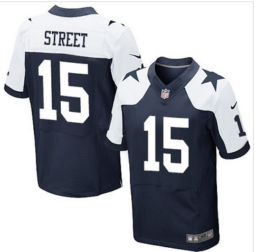 Nike Dallas Cowboys #15 Devin Street Navy Blue Thanksgiving Throwback Men 27s Stitched NFL Elite Jer