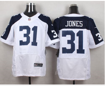 Nike Dallas Cowboys #31 Byron Jones White Thanksgiving Throwback Men 27s Stitched NFL Elite Jersey