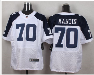 Nike Dallas Cowboys #70 Zack Martin White Thanksgiving Throwback Men 27s Stitched NFL Elite Jersey