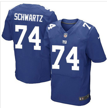 Nike New York Giants #74 Geoff Schwartz Royal Blue Team Color Men 27s Stitched NFL Elite Jersey