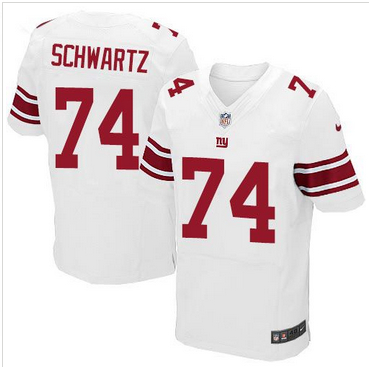 Nike New York Giants #74 Geoff Schwartz White Men 27s Stitched NFL Elite Jersey