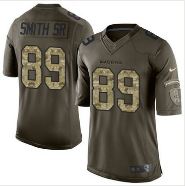 Nike Baltimore Ravens #89 Steve Smith Sr Green Men 27s Stitched NFL Limited Salute to Service Jersey