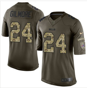 Nike Buffalo Bills #24 Stephon Gilmore Green Men 27s Stitched NFL Limited Salute To Service Jersey