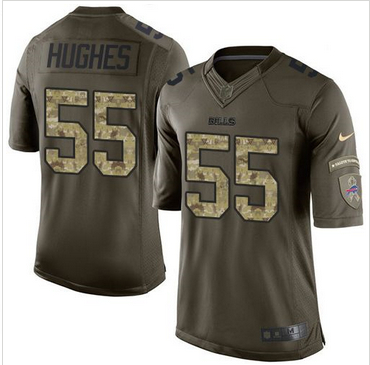 Nike Buffalo Bills #55 Jerry Hughes Green Men's Stitched NFL Limited Salute To Service Jersey