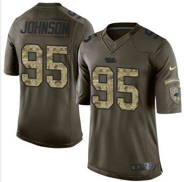 Nike Carolina Panthers #95 Charles Johnson Green Men 27s Stitched NFL Limited Salute to Service Jers