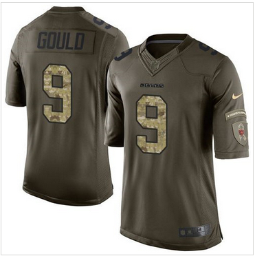 Nike Chicago Bears #9 Robbie Gould Green Men 27s Stitched NFL Limited Salute to Service Jersey