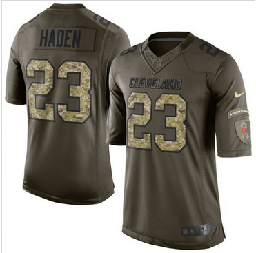 Nike Cleveland Browns #23 Joe Haden Green Men 27s Stitched NFL Limited Salute to Service Jersey