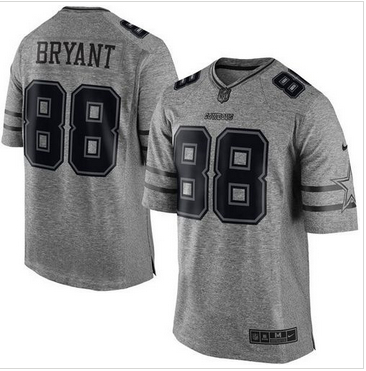 Nike Dallas Cowboys #88 Dez Bryant Gray Men 27s Stitched NFL Limited Gridiron Gray Jersey