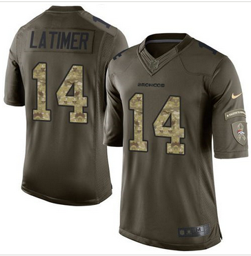 Nike Denver Broncos #14 Cody Latimer Green Men 27s Stitched NFL Limited Salute To Service Jersey