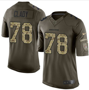 Nike Denver Broncos #78 Ryan Clady Green Men 27s Stitched NFL Limited Salute To Service Jersey