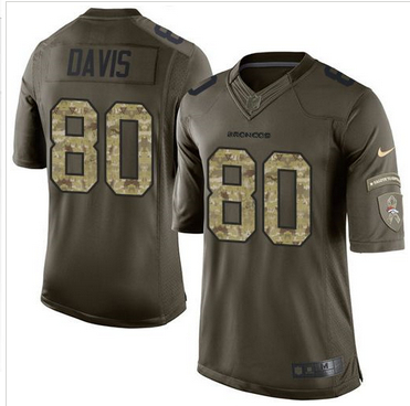 Nike Denver Broncos #80 Vernon Davis Green Men 27s Stitched NFL Limited Salute To Service Jersey