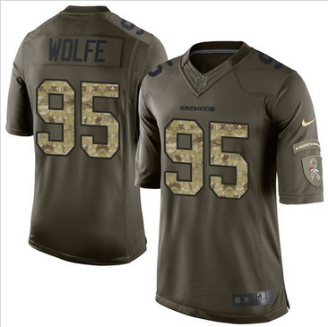 Nike Denver Broncos #95 Derek Wolfe Green Men 27s Stitched NFL Limited Salute To Service Jersey