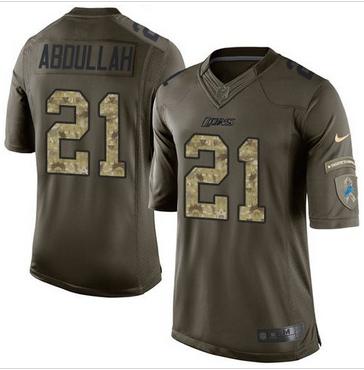 Nike Detroit Lions #21 Ameer Abdullah Green Men 27s Stitched NFL Limited Salute to Service Jersey