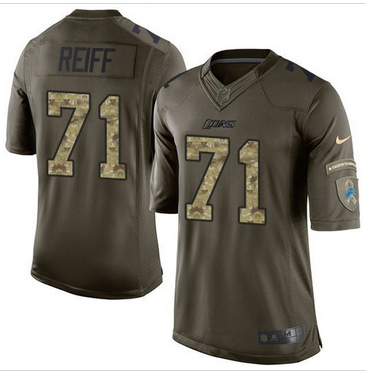 Nike Detroit Lions #71 Riley Reiff Green Men 27s Stitched NFL Limited Salute To Service Jersey