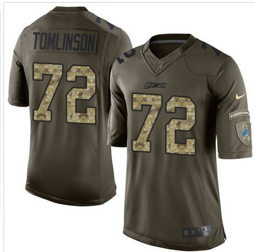 Nike Detroit Lions #72 Laken Tomlinson Green Men 27s Stitched NFL Limited Salute To Service Jersey