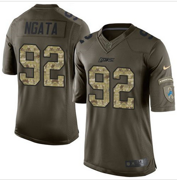 Nike Detroit Lions #92 Haloti Ngata Green Men 27s Stitched NFL Limited Salute To Service Jersey