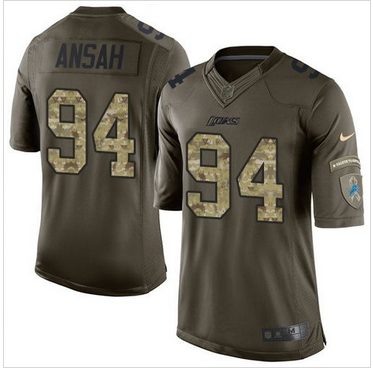 Nike Detroit Lions #94 Ziggy Ansah Green Men 27s Stitched NFL Limited Salute To Service Jersey