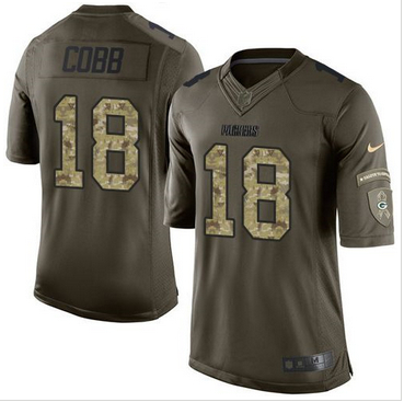 Nike Green Bay Packers #18 Randall Cobb Green Men 27s Stitched NFL Limited Salute To Service Jersey