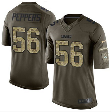 Nike Green Bay Packers #56 Julius Peppers Green Men 27s Stitched NFL Limited Salute To Service Jerse