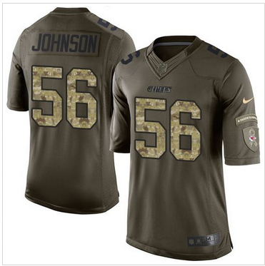 Nike Kansas City Chiefs #56 Derrick Johnson Green Men 27s Stitched NFL Limited Salute to Service Jer